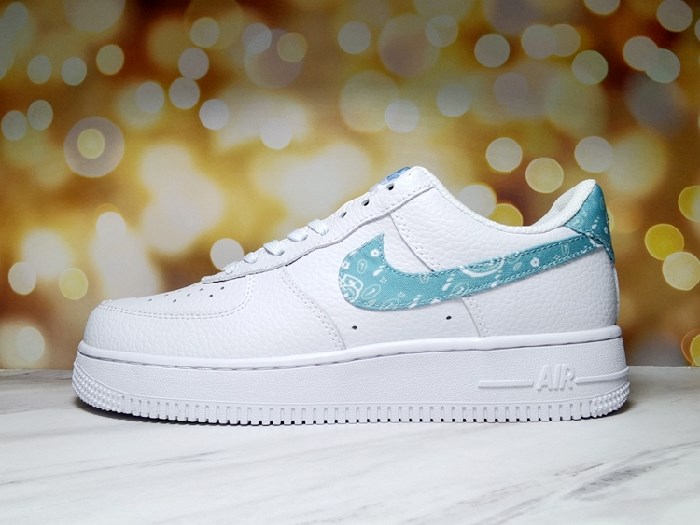 Men's Air Force 1 Low White/Teal Shoes 0148